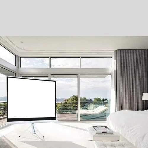 Quisilife Portable Projector Screen Projector Screen with Support- Indoor Projection Screen for Movie Or Office Presentation – 4:3 HD Tripod Screen for Projector (Color : White, Size : 72inch)