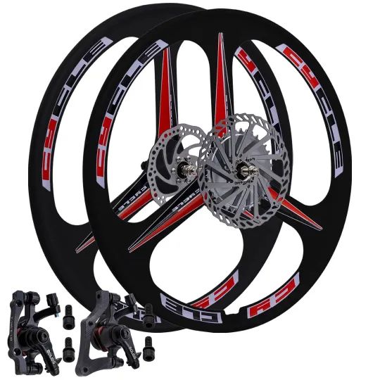 2026 BBR Tuning 26 inch Heavy Duty 3 Spoke Motorized Bike Mag Wheel Set - Black