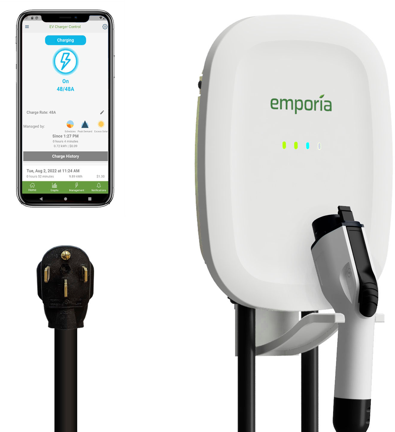 2026 Emporia – EV Charger / NEMA 14-50 / J1772 – White