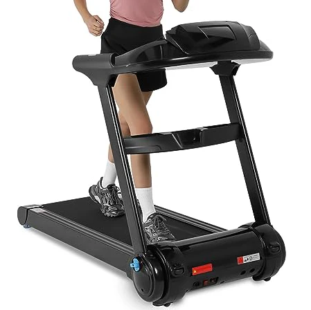 Garvee 4.0Horsepower Folding Treadmill for Home, Grey Electric Portable Treadmill with LCD Display & Detection, 0.6-8.7MPH Max 400LBS Walking Jogging Running Exercise Machine for Office Home Workout