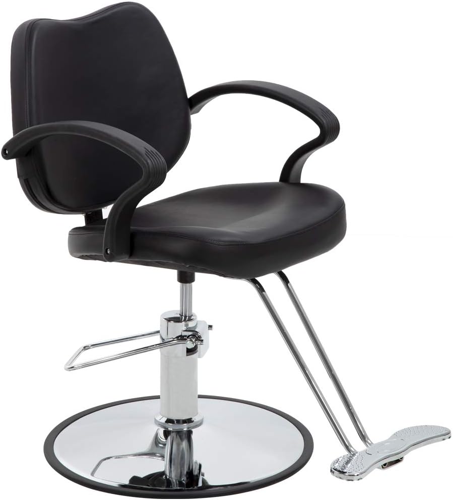 2026 Hair Salon Chair Styling Heavy Duty Hydraulic Pump Barber Chair Beauty Shampoo Barbering Chair for Hair Stylist Women Man (Black)