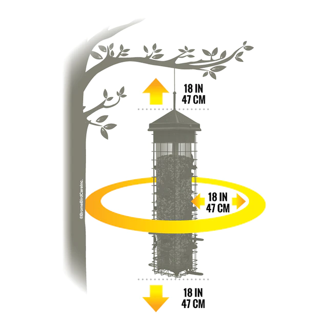 2026 Brome Squirrel Solution 200 Squirrel-Proof Wild Bird Feeder with 6 Feeding Ports, 3.4 lb Seed Capacity, Free Seed Funnel