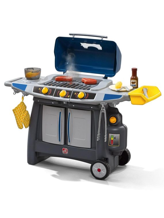 2026 Step2 Sizzle and Smoke Barbecue (BBQ) Toy Grill with 15 Piece Accessory Play Set