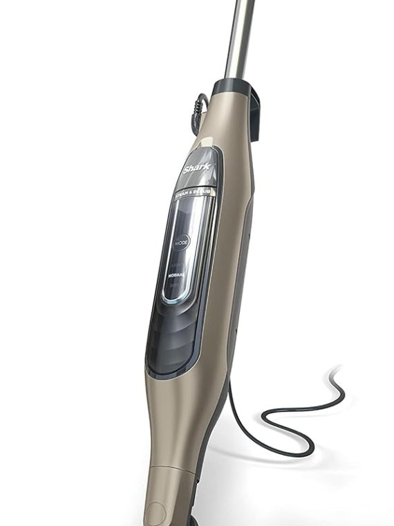 2026 Shark S7001 Mop  Scrub & Sanitize at The Same Time  Designed for Hard Floors  with 4 Dirt Grip Soft Scrub Washable Pads  3 Steam Modes & LED Headlights  Gold