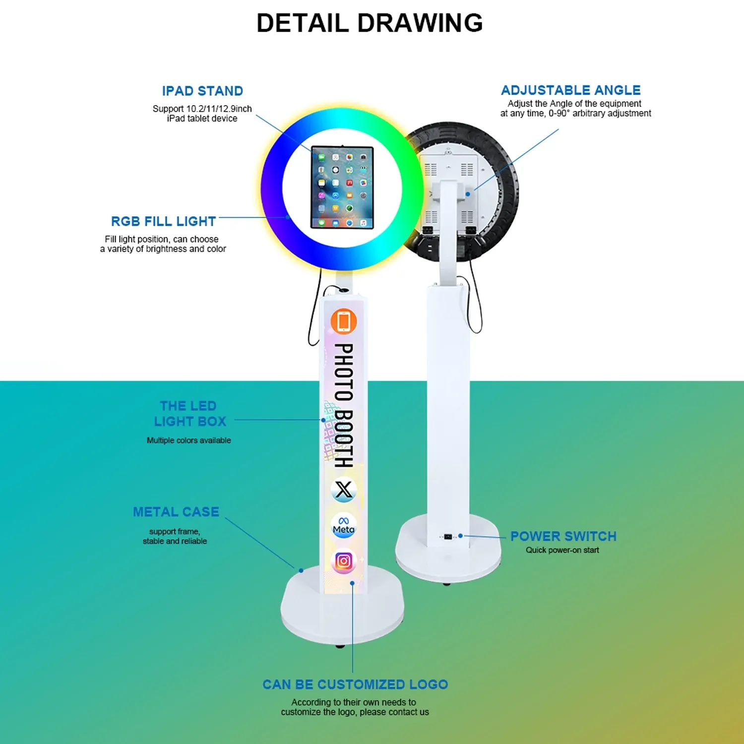 Ipad Photo Booth Selfie Photobooth Machine for Wedding Ipad PhotoBooth Weddings Parties Events