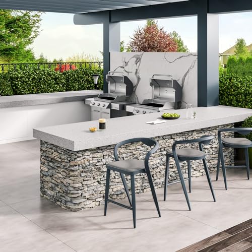 Garvee Counter Height Bar Stools Set of 2, Stylish Modern High Bar Stools, Comfortable Indoor and Outdoor Bar Chairs for Patio Garden Balcony Poolside
