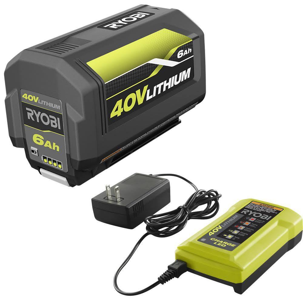Ryobi OP40602 40-Volt Lithium-Ion 6 Ah Battery and Charger Kit