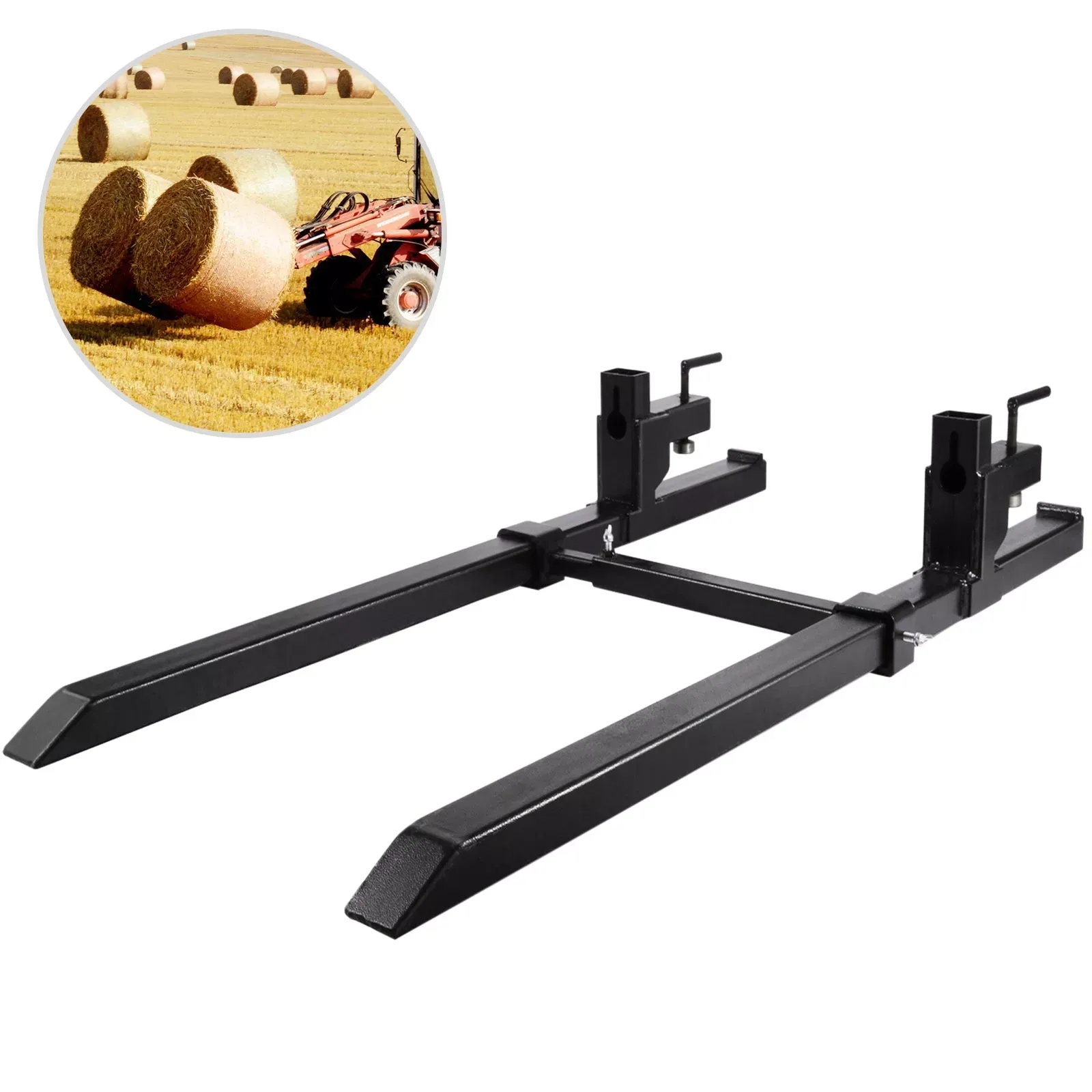Vevor 39‘’ Clamp On Pallet Forks W/ Bar 1500lb Loader Tractor Heavy Duty
