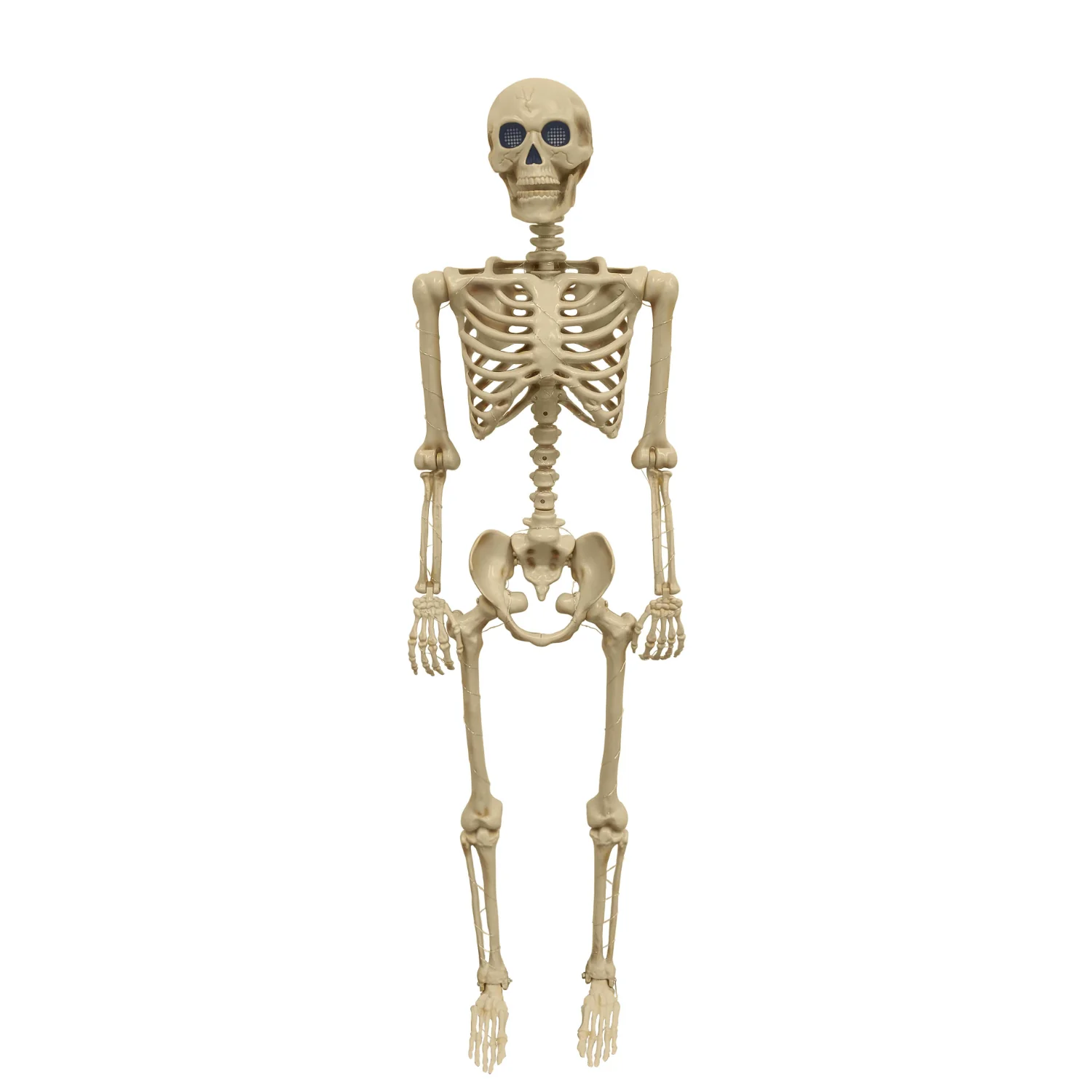 Skeleton with LCD Eyes, Antique Ivory (Battery operated)