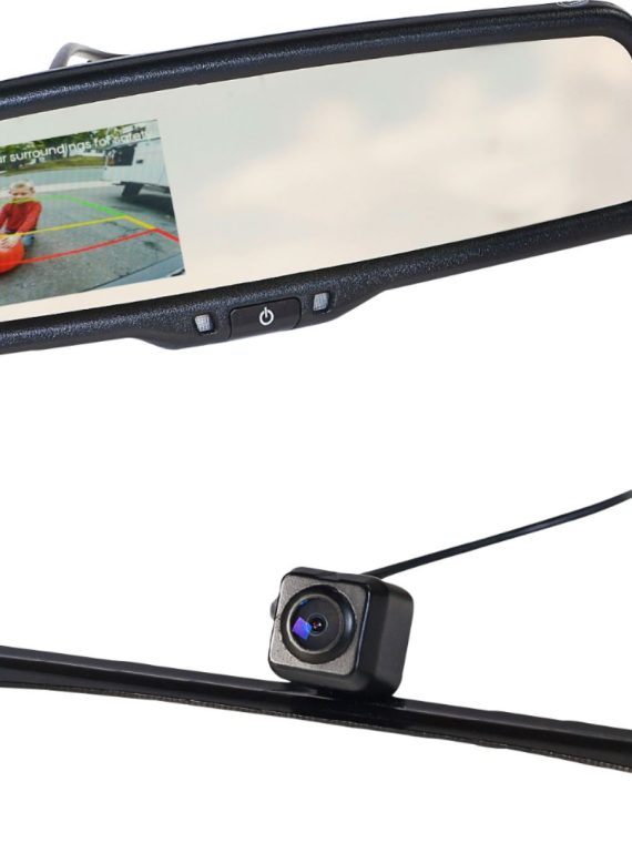 2026 EchoMaster – 4.3” Rear-View Mirror Monitor and Back-Up Camera Kit – Black