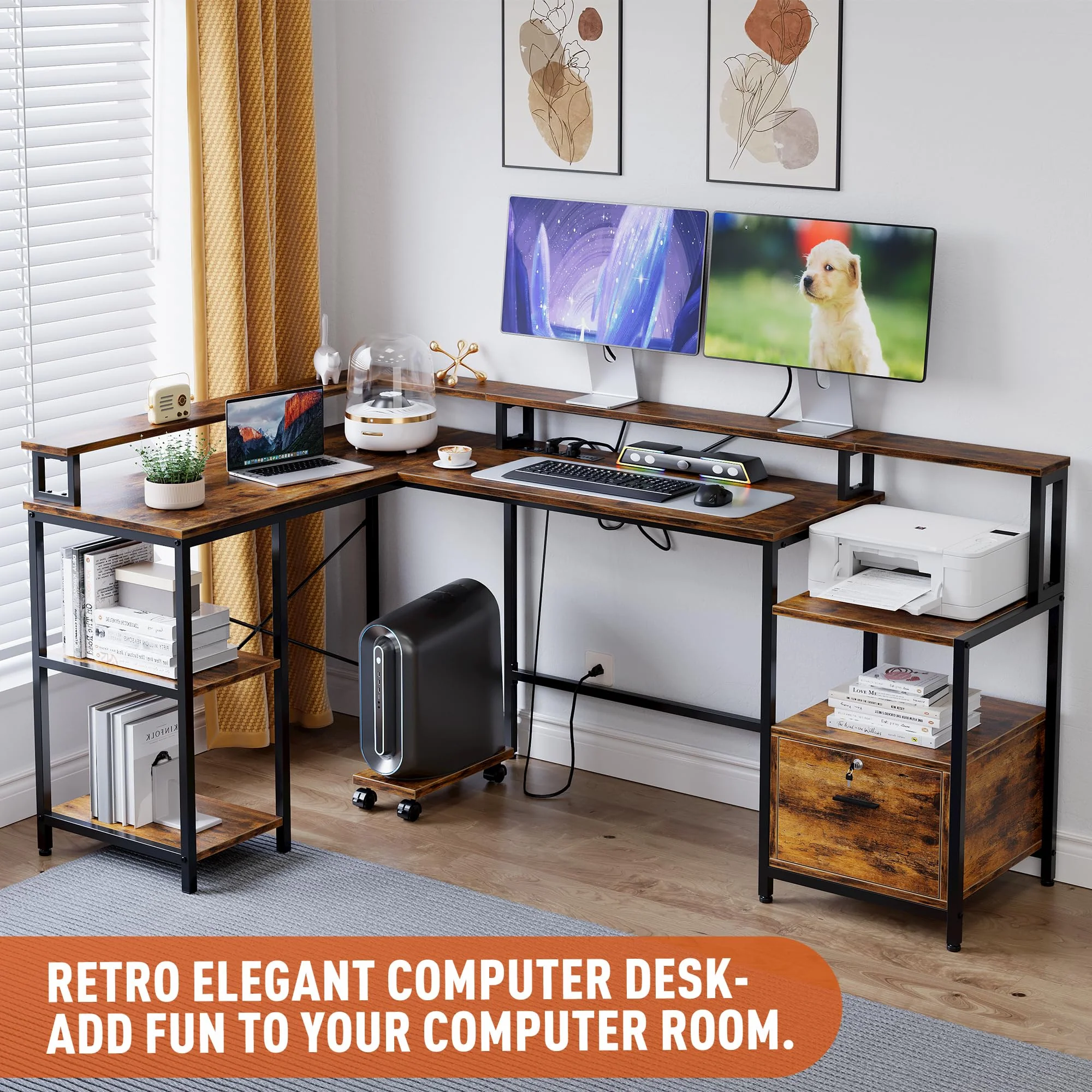 Garvee L Shaped Desk 76