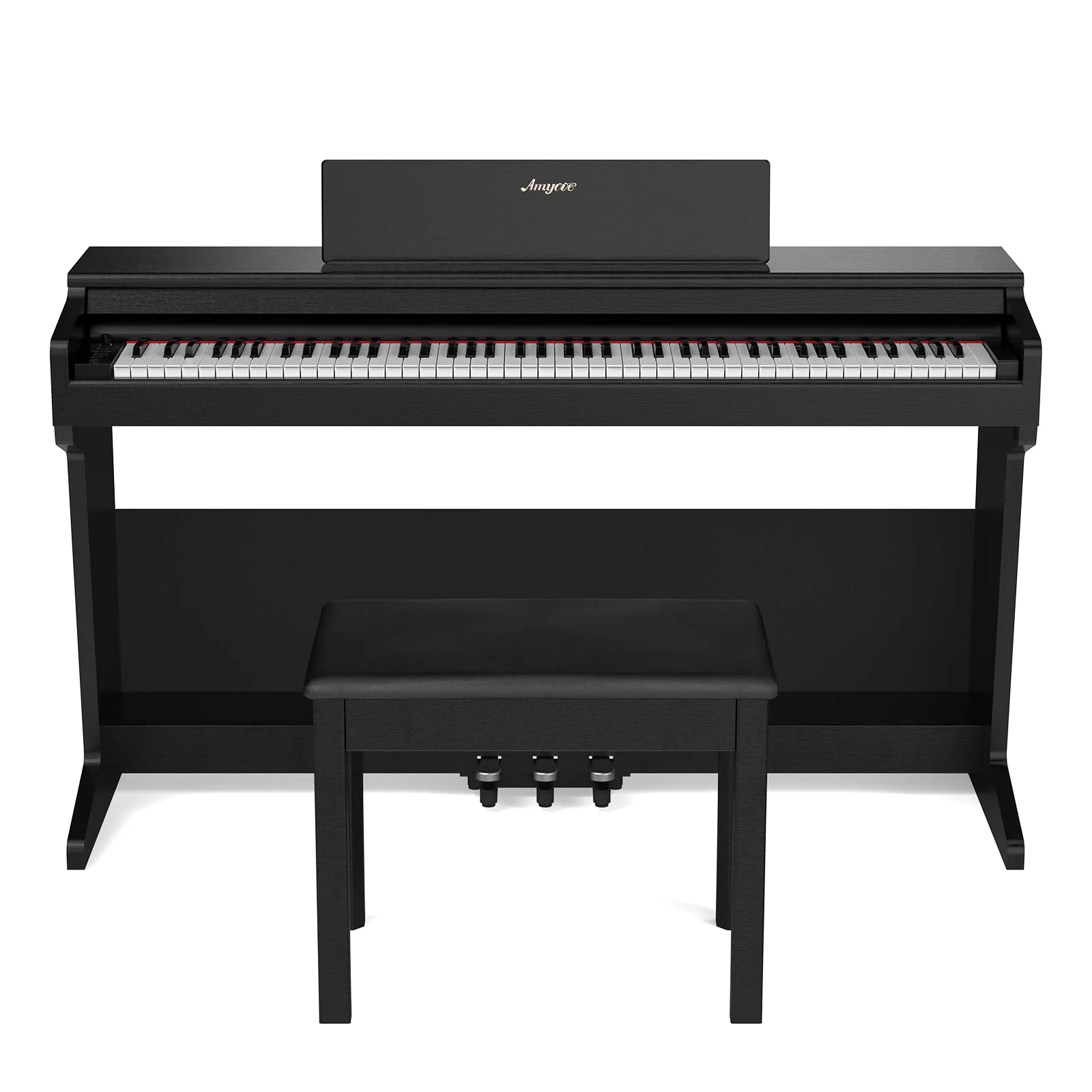 Garvee Digital Piano, Full Size 88 Key Weighted Hammer Professional Home Digital Piano, Stand Electric Piano for Beginner/Adults with Furniture Stand, Three Pedal, Power Supply, MIDI (With Stool)