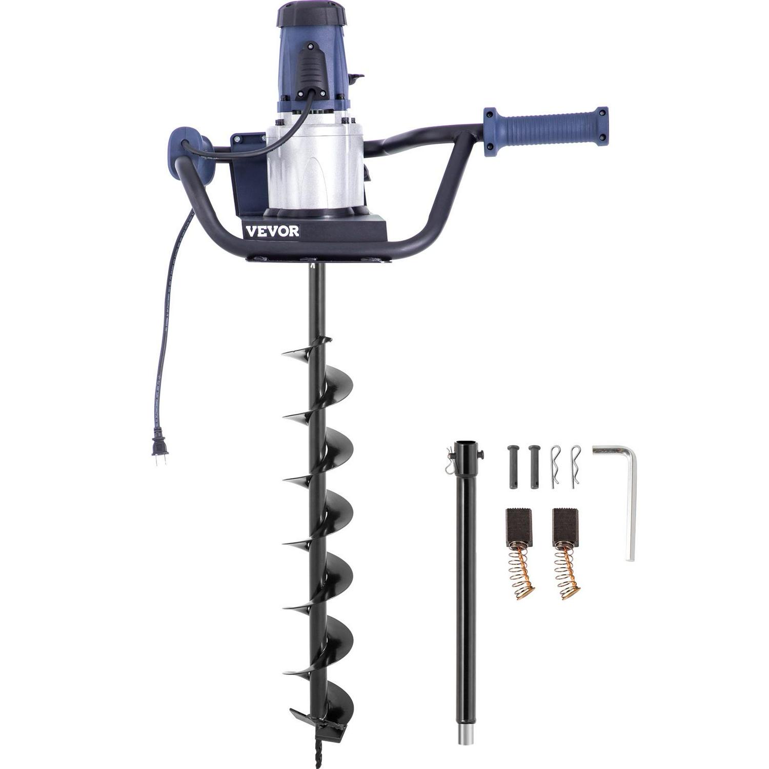 2026 VEVOR Electric Post Hole Digger, Power Post Hole Auger, with 4 Digging Auger Bit Set,1200 W 1.6 HP Electric Earth Digger Auger