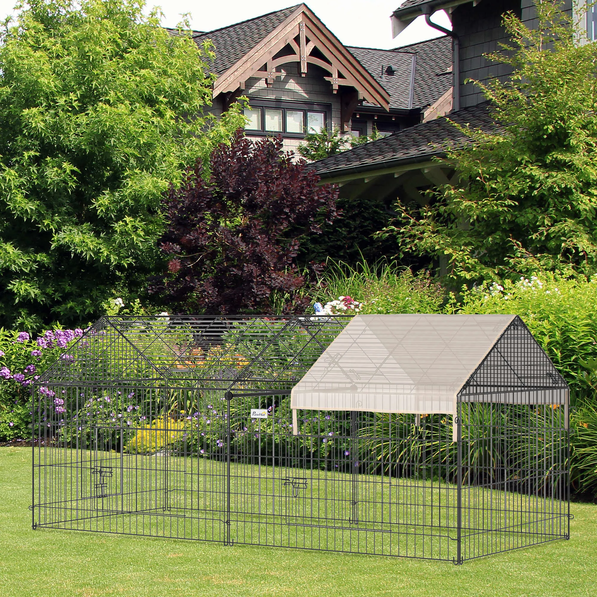 PawHut Catio Metal Chicken Coop, 86.5