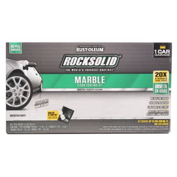 2026 Rust-Oleum RockSolid Marble Mountain White Floor Coating Kit 80 oz