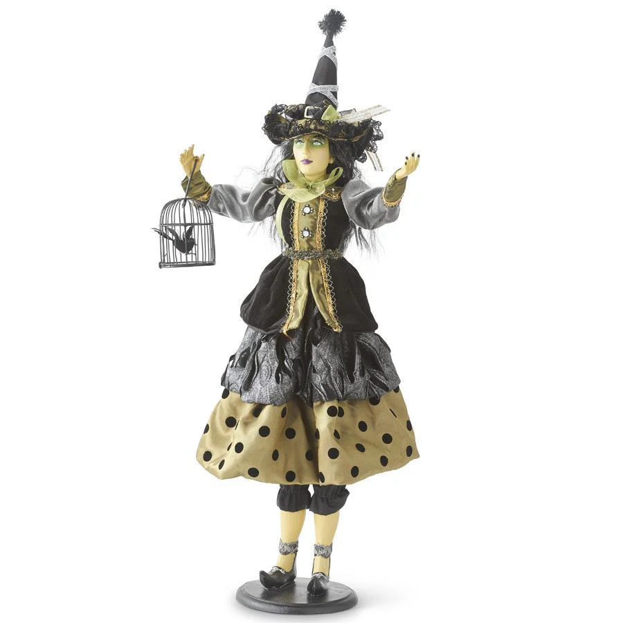 Endora Witch w/Gray Green and Black Dot Dress, 26.5