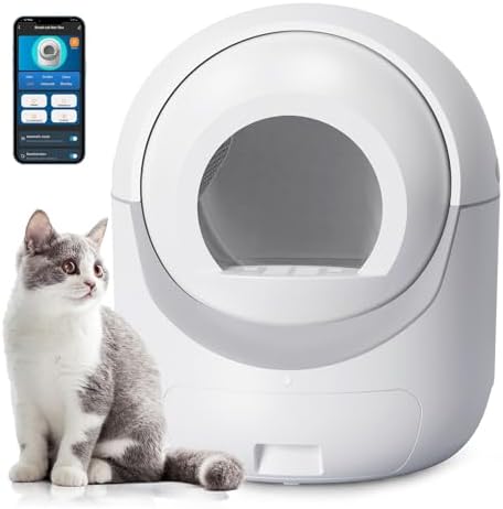 2026 Self Cleaning Cat Litter Box  Automatic Cat Litter Box with APP Control Odor Removal Safety Protection for Multiple Cats  with Garbage Bags