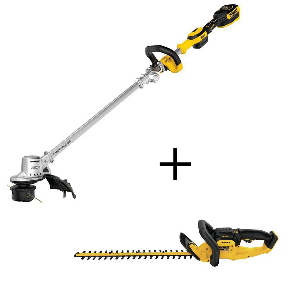 DeWalt 20-Volt Cordless Brushless String Trimmer (Tool Only) with 22 in. 20V Max Lithium-Ion Cordless Hedge Trimmer (Tool Only)