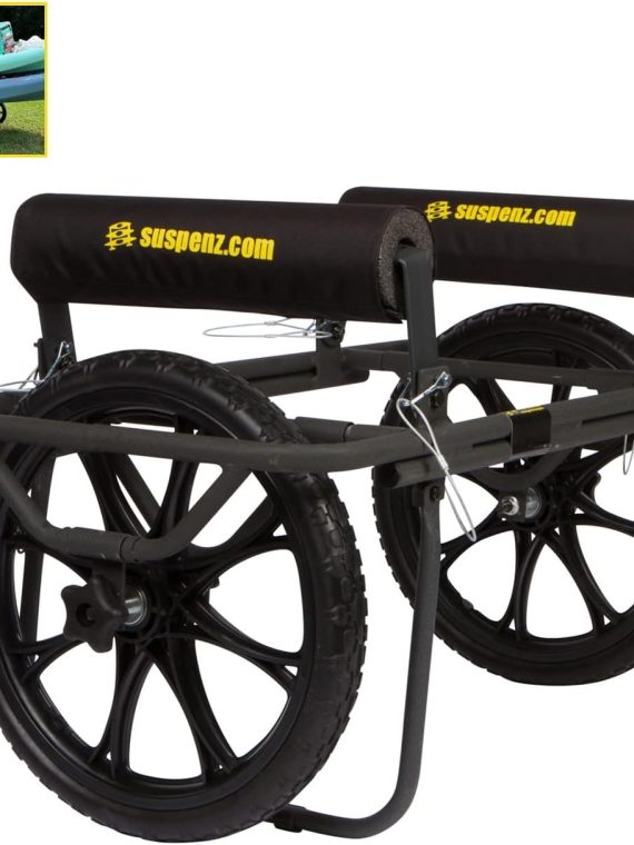 2026 Suspenz Kayak Canoe Transport Cart  All-Terrain Super Duty Trolley Carrier with No-Flat Airless Wheels and Kickstand  300 lb Load Capacity  Black (22-9908)