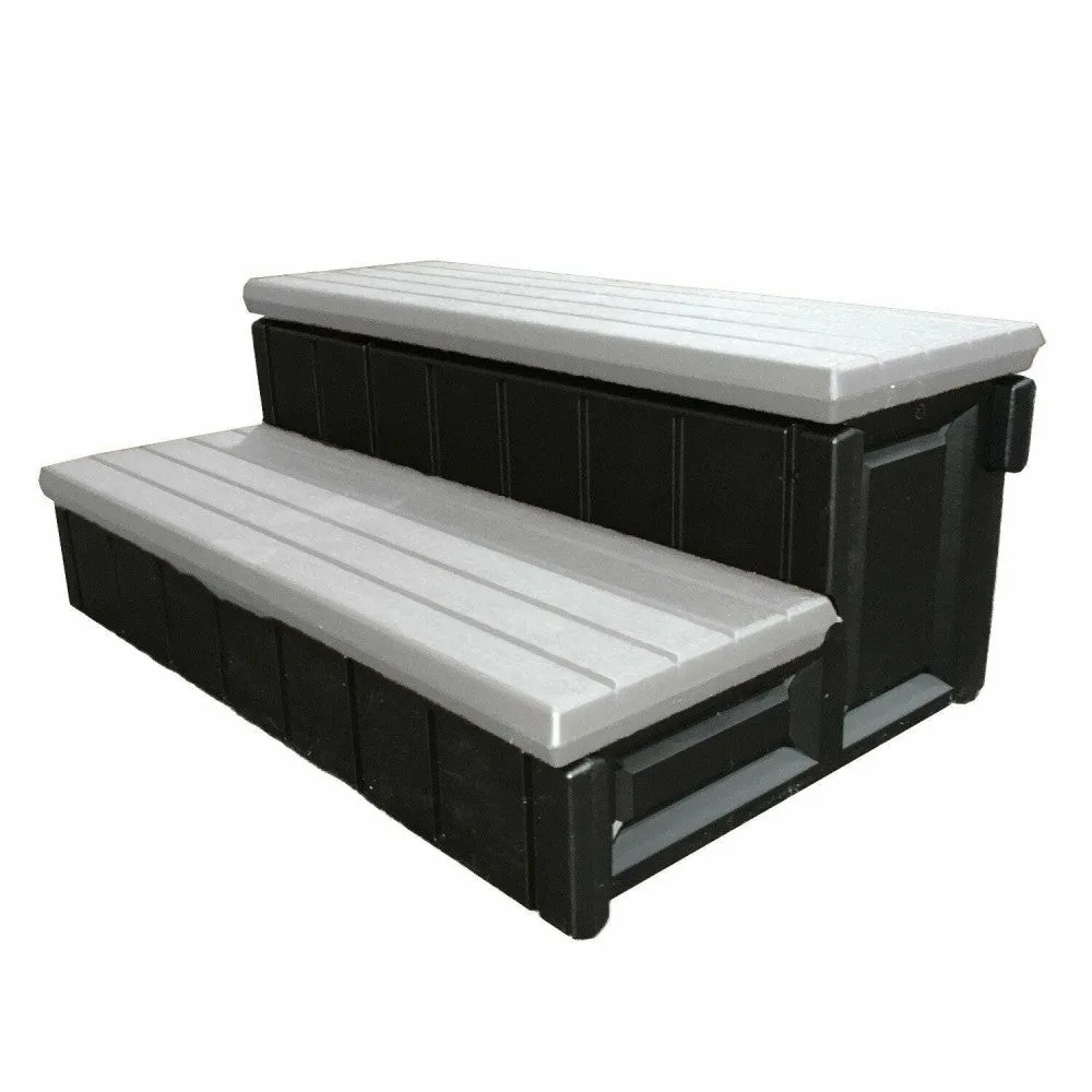 Leisure Accents 36 Inch Deck Patio Spa Hot Tub Storage Compartment Steps