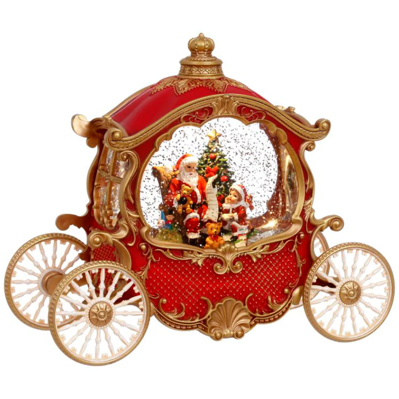 Musical Carriage with Santa, 10x7.5