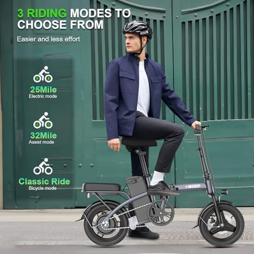 2026 Folding Electric Bikes for Adults  14” Tire 22Mph by 400W (Peak 600W) Motor Mini Small Ebike and Multi-Shock Absorption Adjustable Seat City Commuter Foldable Bicycles for Teens