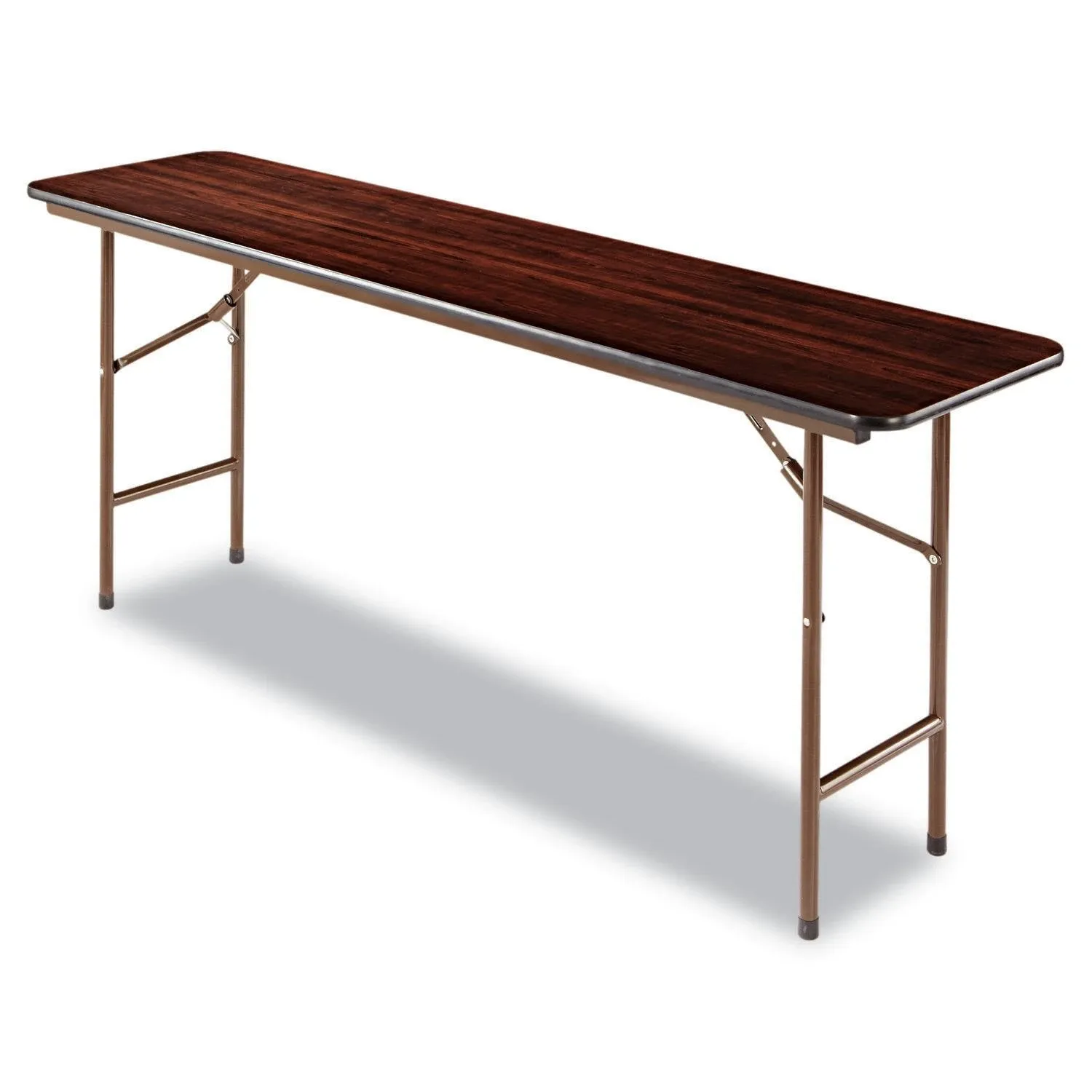 Alera Wood Rectangular Folding Table, 72′′W x 18′′D x 29′′H, Mahogany