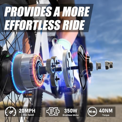 2026 VARUN Electric Bike for Adults  350W 20MPH Commuter Ebike with 36V Removable Battery  24” Electric Mountain Bike with Front Fork Suspension and Dual Disc Brakes