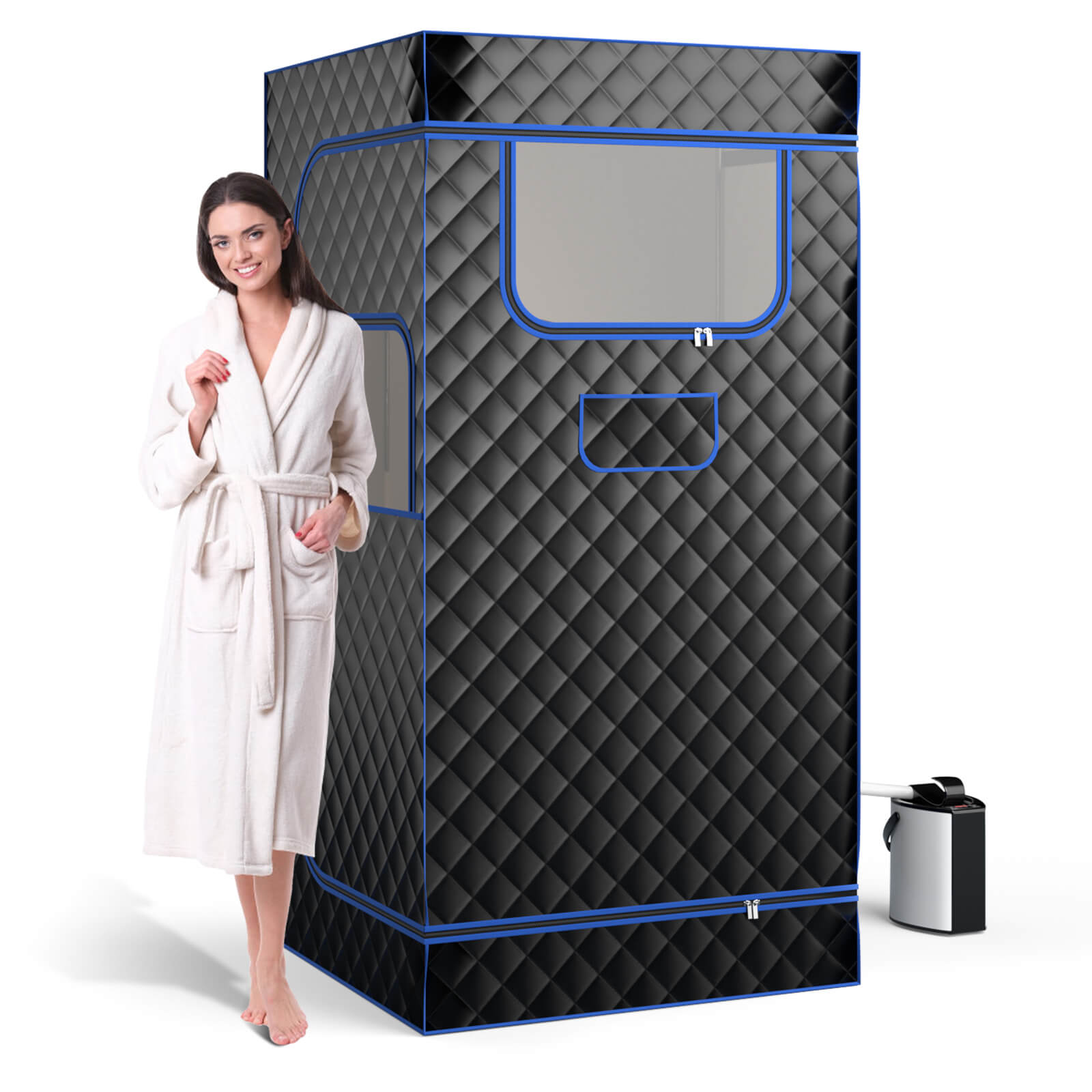 2026 Costway – Portable Steam Sauna for Home Full Body Sauna Box with 3L Steam Generator – Black