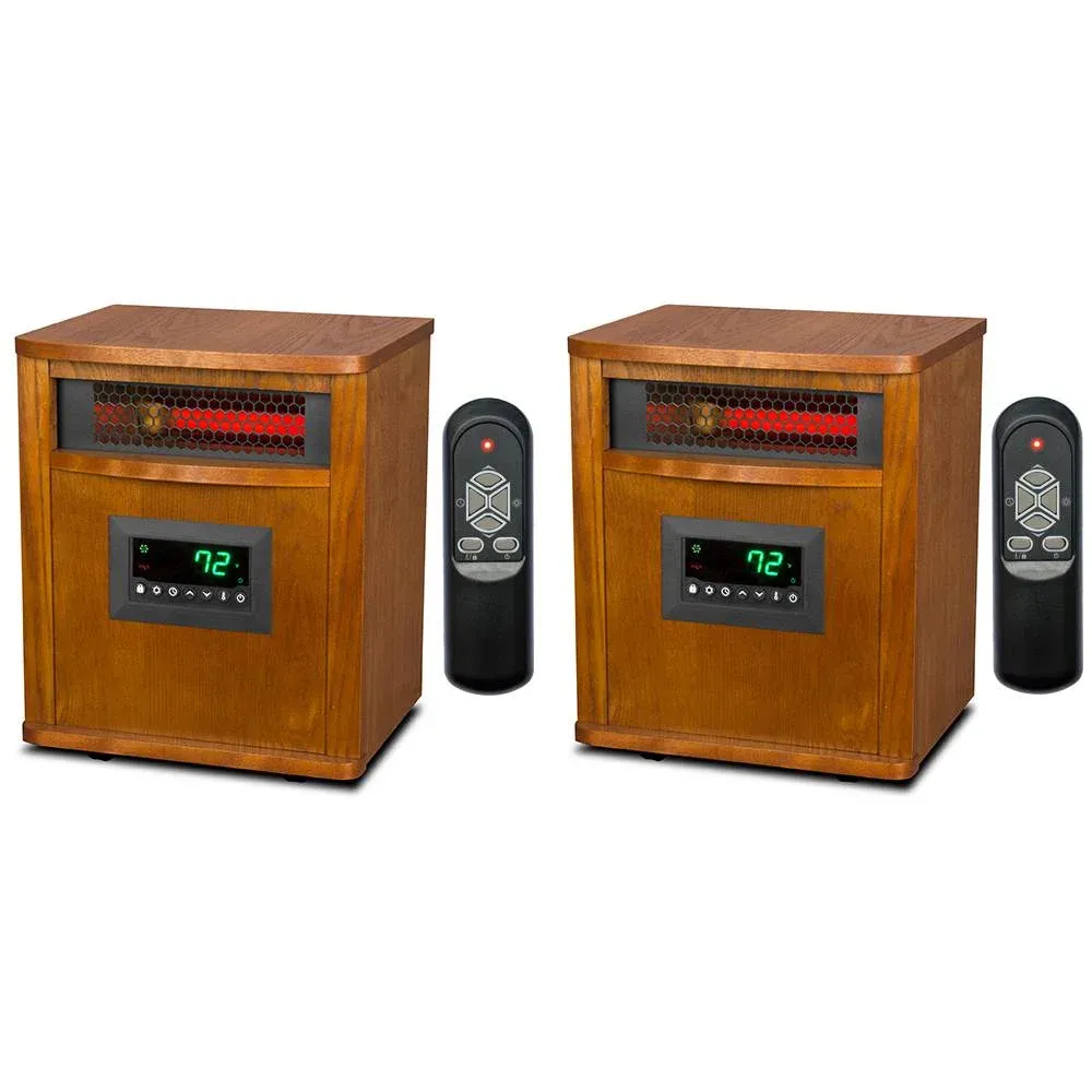 Lifesmart 1500W Electric Infrared Quartz Indoor Space Heater, (2 Pack)