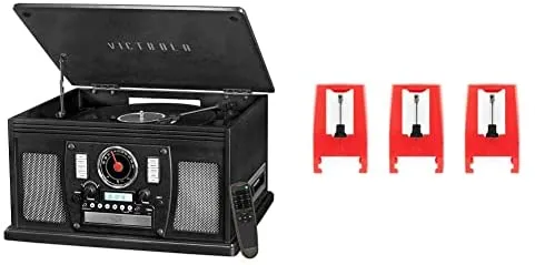 Victrola 8-in-1 Bluetooth Record Player & Multimedia Center, Built-in Stereo Speakers - Turntable, Wireless Music Streaming