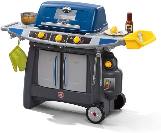 2026 Step2 Sizzle & Smoke BBQ Grill Playset  Indoor/Outdoor Interactive Play with Sounds and Effects  Toddlers 3+ Years Old  15 Piece Toy Accessories