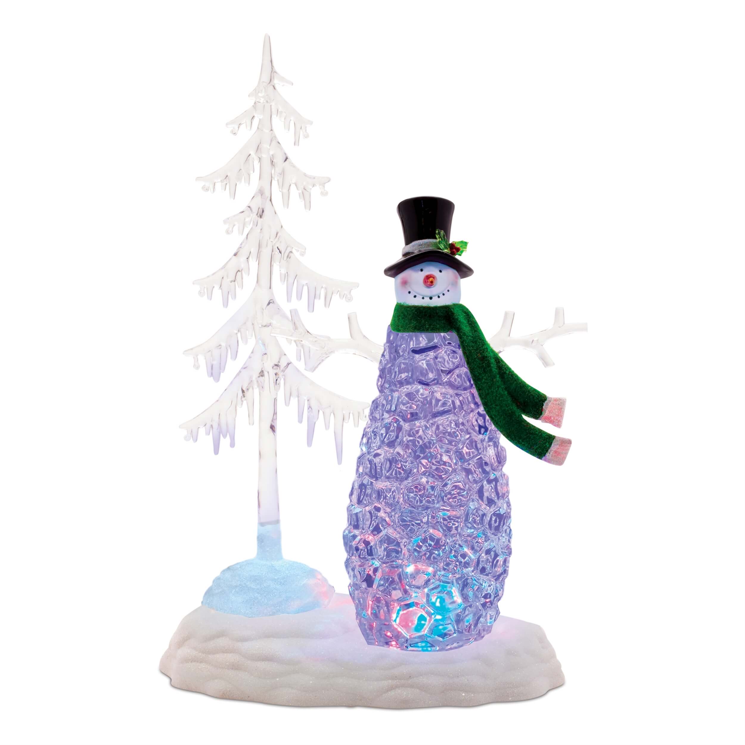 Rotating LED Snowman and Tree 15
