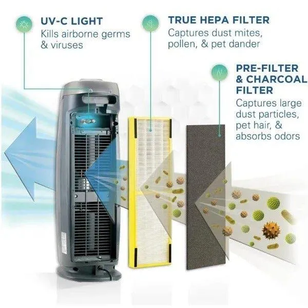 GermGuardian - AC4825DLX 167 Sq. Ft Air Purifier - Black/Silver