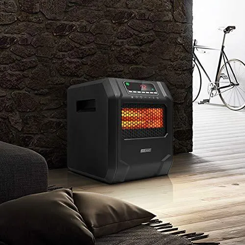 LIFE SMART 6 Quartz Elements Infrared Space Heater with LED Digital Display Screen, Fast Heating with Remote Control and Timer, Thermostat control system with Tip-Over and Overheat Protection for Home