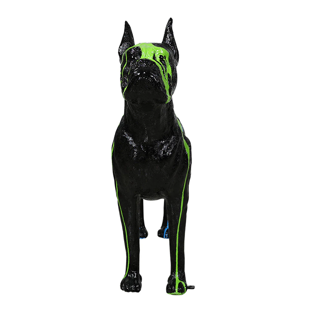 Boxer (All Black Color With Running Neon Paint of Blue, Green & Pink)