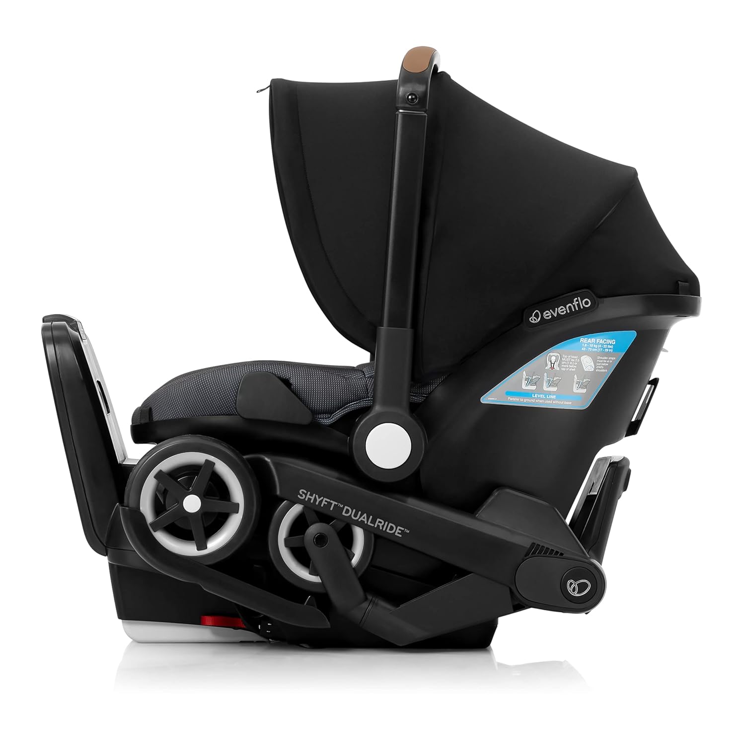 2026 Evenflo Shyft DualRide Infant Car Seat and Stroller Combo with Carryall Storage (Boone Gray)