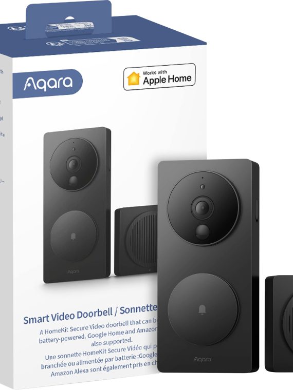 2026 Aqara G4 Smart Video Doorbell -Battery Powered HomeKit Secure Doorbell Camera, Local Face Recognition & Automations – Black