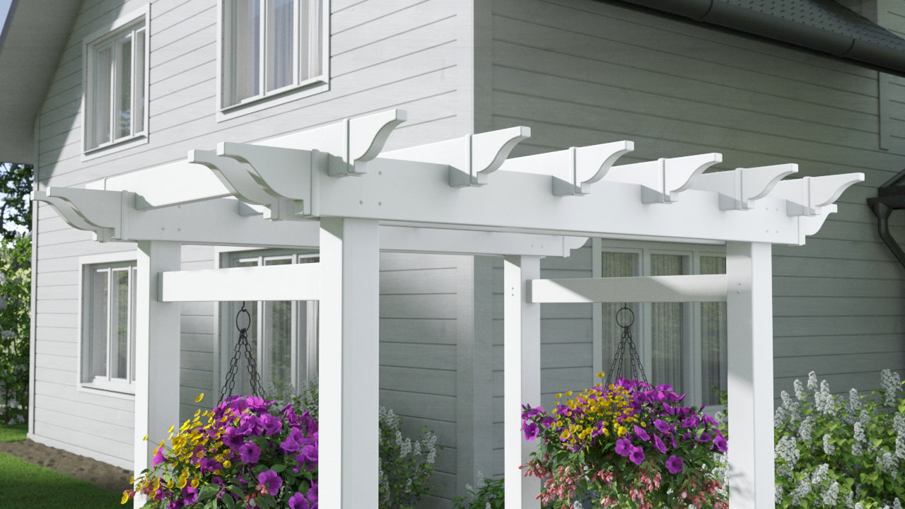 2026 Vita 63′′L x 46′′W x 91′′H Springport Vinyl Arbor, White, VA68146