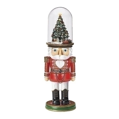 Lighted Musical Nutcracker W/ Tree Hat And Rotating Train, 25