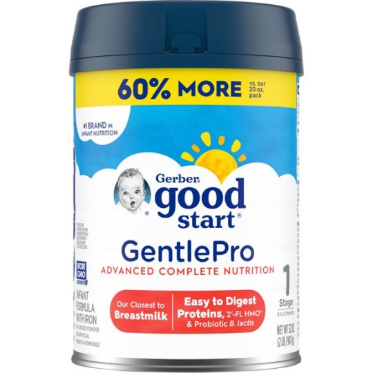 2026 Gerber Good Start Baby Formula Powder, GentlePro, Stage 1, 32 Ounce, (Pack of 4)