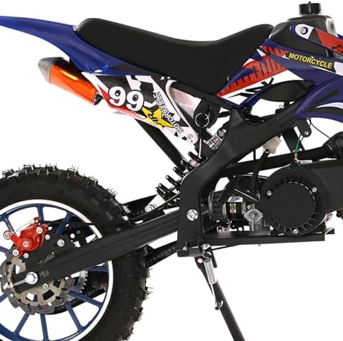2026 50cc Dirt Bike for Adults & Kids  Mini Bike Gas Powered Off Road Trail Bike with Speeds up to 40 MPH for Uphill and Off-Road Conditions  2-Stroke  Blue