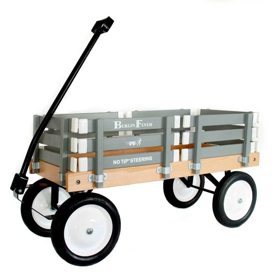 Berlin Flyer Classic Wagon - Amish Handmade in 8 Bright Colors Gray