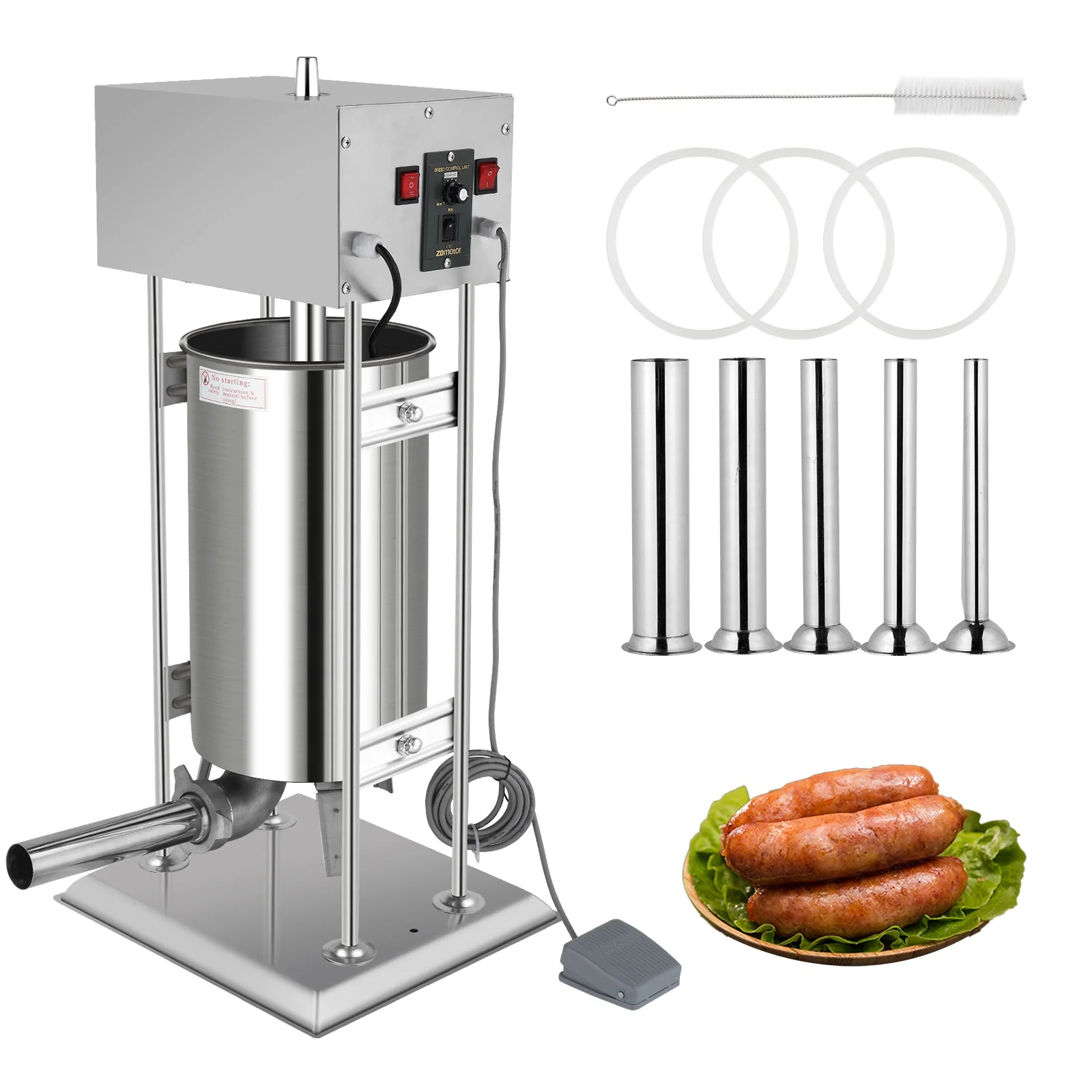 24 lb. Electric Sausage Stuffer Maker with 5 Stuffing Tubes