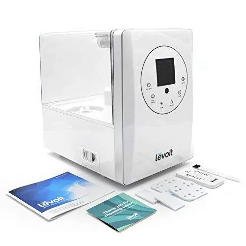 LEVOIT Humidifiers for Large Room Bedroom (6L), Warm and Cool Mist Ultrasonic Air Humidifier for Home Whole House Babies Room, Customized Humidity, Remote, Germ Free and Whisper-Quiet