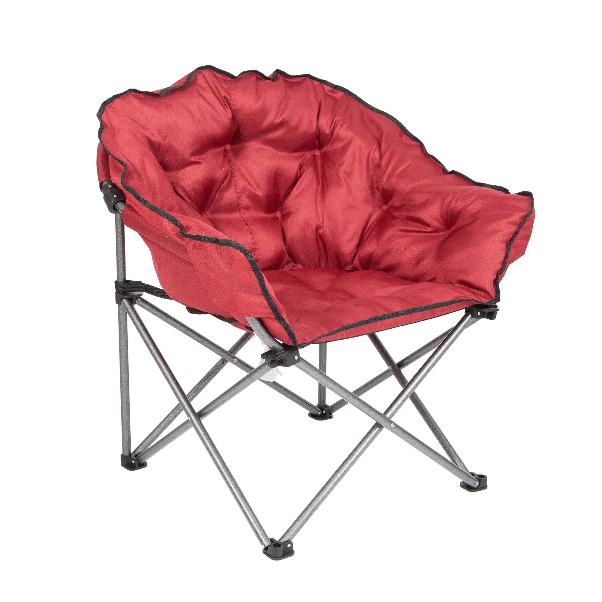 mac sports folding padded outdoor club camping chair with carry bag wine red