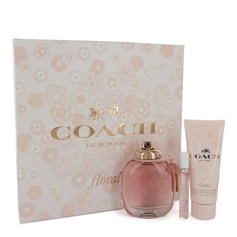 Coach Floral by Coach Gift Set -- 3 oz Eau de Parfum Spray + .25 oz Mini EDP Spray + 3.3 oz Body Lotion (Women)