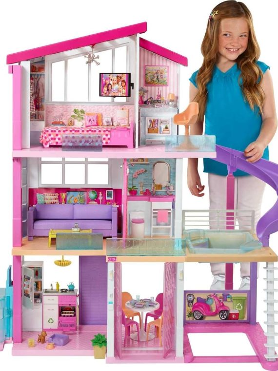 2026 Barbie DreamHouse  Doll House Playset with 70+ Accessories Including Transforming Furniture  Elevator  Slide  Lights & Sounds