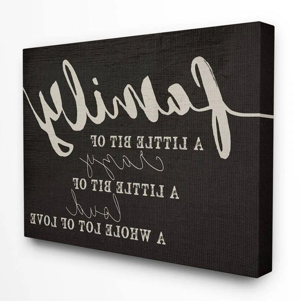 Family  Loud Love Inspirational Word Black Design Canvas Wall Art | ShopLadder