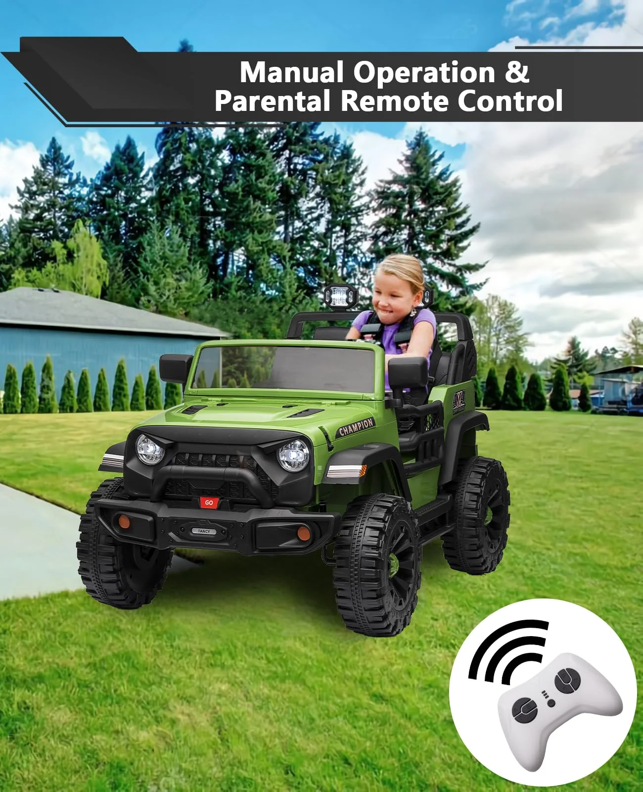 Garvee 24V Ride On Car 2 Seater For Kids Age 3+ , XL Electric Vehicles for Big Kids with 20